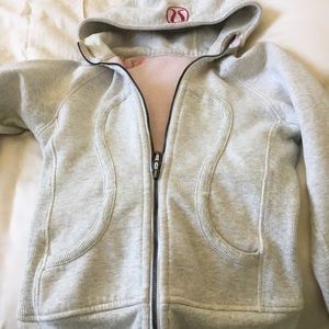 Like new scuba hoodie sparkly grey